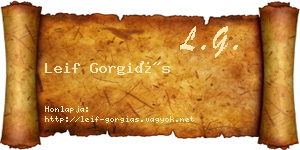 Leif Gorgiás névjegykártya